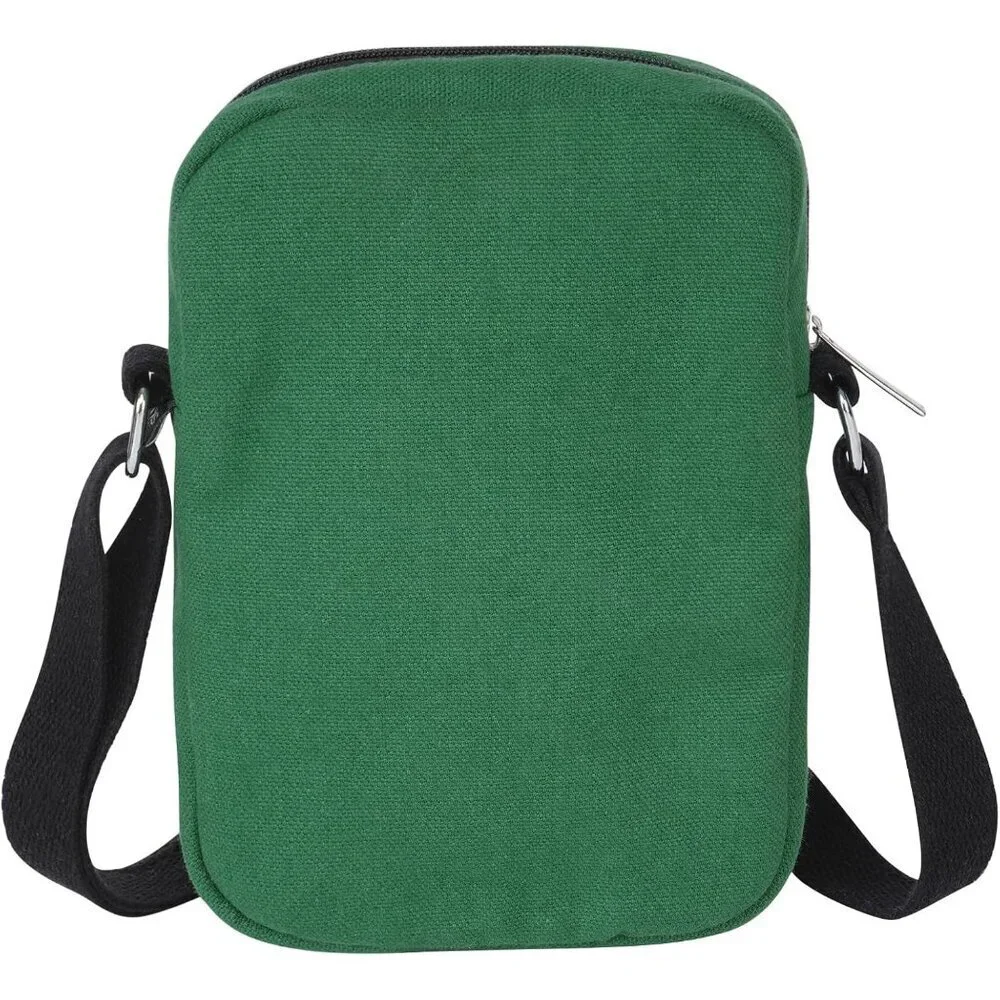Canvas Crossbody Bag Girls Women Cotton Sequin Embroidery Compact Stylish